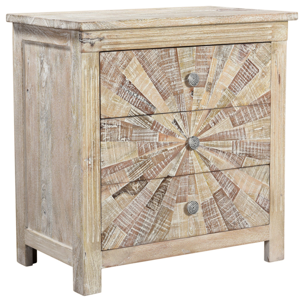 Alden Starburst Pattern Nightstand Farmhouse Nightstands And