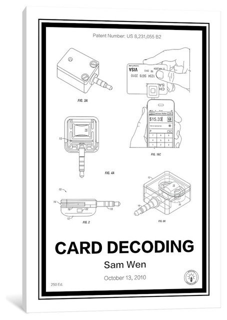 Square, Card Decoder by Retro Patents Canvas Print, 18