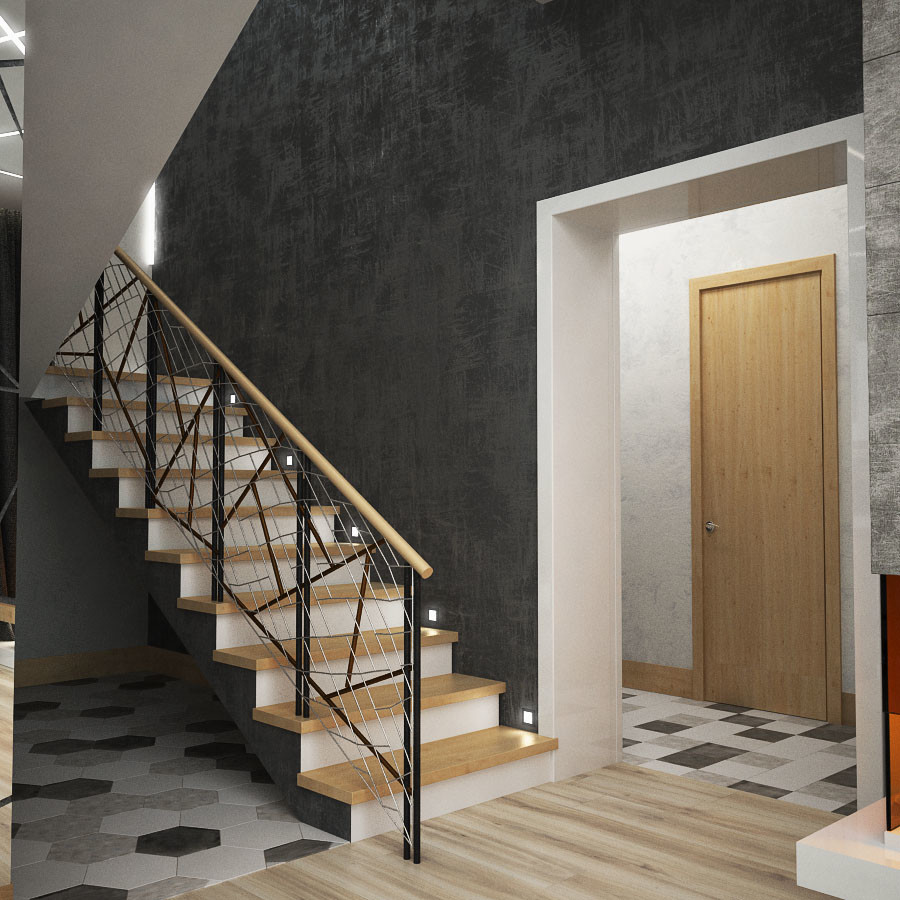 Дом в стиле лофт, хай-тек