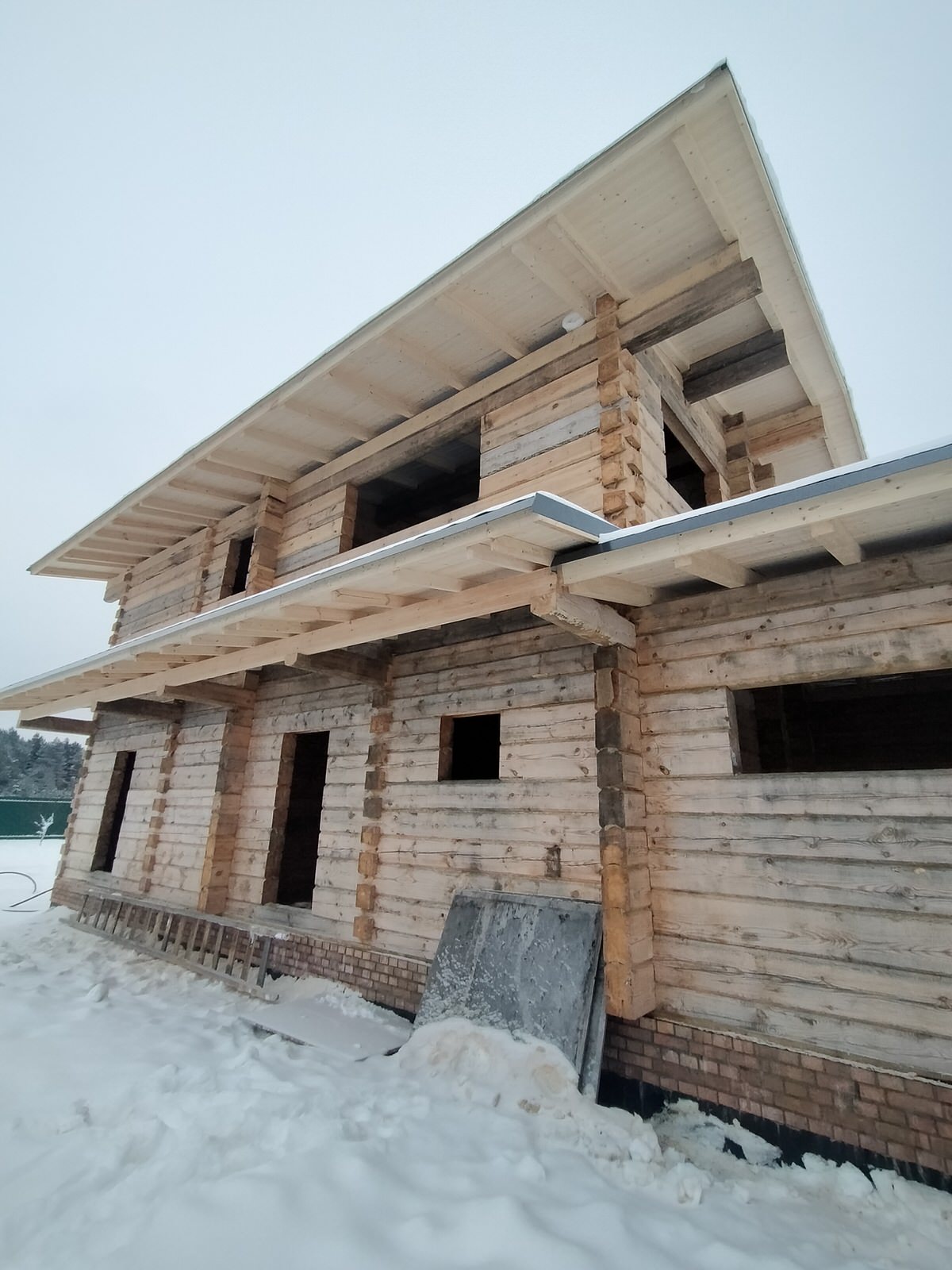 Ярославль. Дом из лафета. Тёплый контур 236м². Стройка