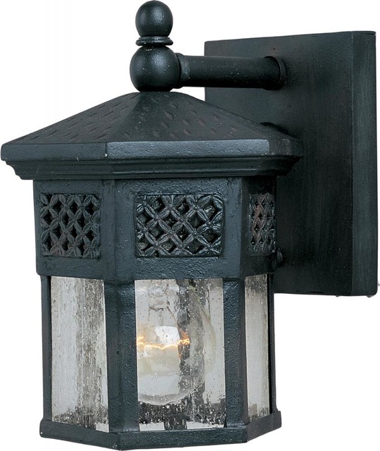 One Light Country Forge Seedy Glass Wall Lantern