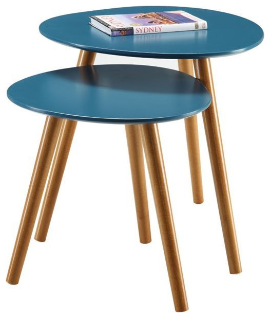 Pemberly Row 2 Piece Nesting Table Set in Blue
