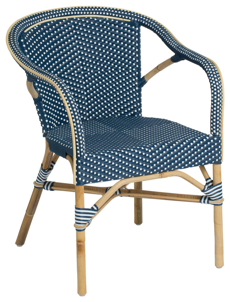 Madeleine Outdoor Bistro Arm Chair Tropical Outdoor Dining Chairs