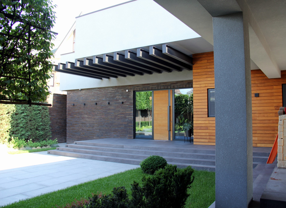 Реализованный проект частного одноэтажного дома в современном стиле