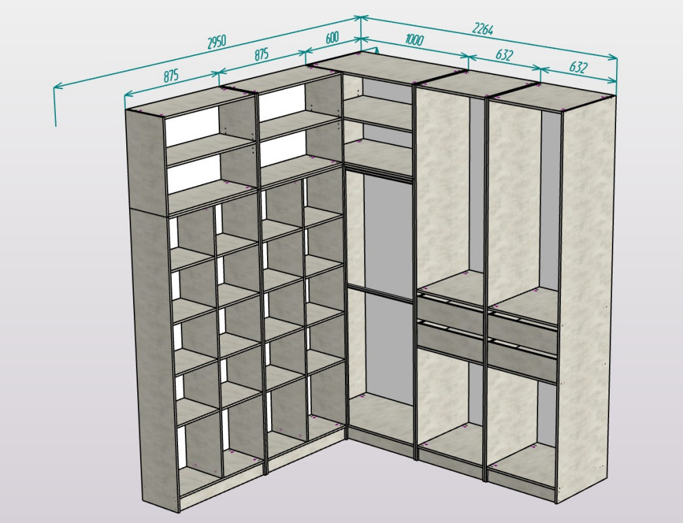 Гардеробная в коттедже