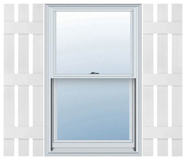 Builders Edge, Custom, Three Board Spaced, BnB Shutters, White