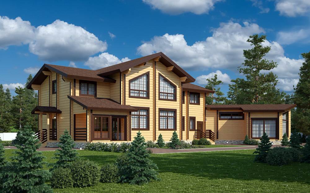 Дом с бассейном | Клееный брус | Пегас 421