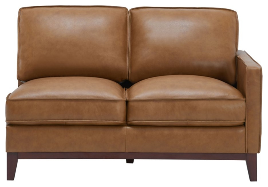 Leather Lusso Grayson Genuine Leather Sectional Right Arm Loveseat in
