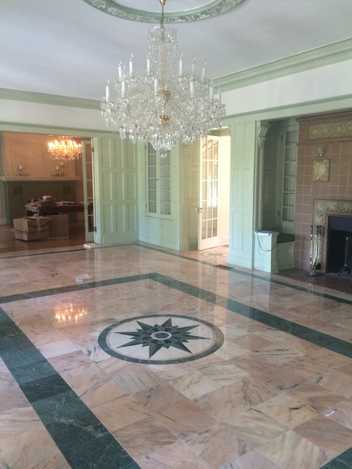 green/pink marble floor. replace or other suggestions?