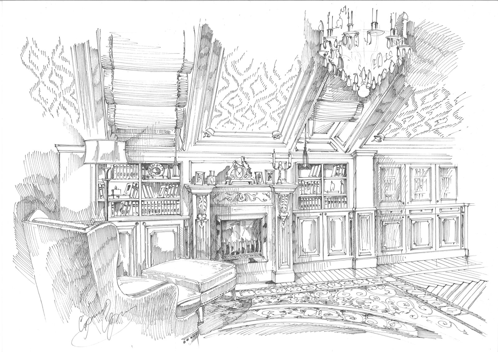 Акварельные эскизы. Загородный дом в Екатеринбурге.