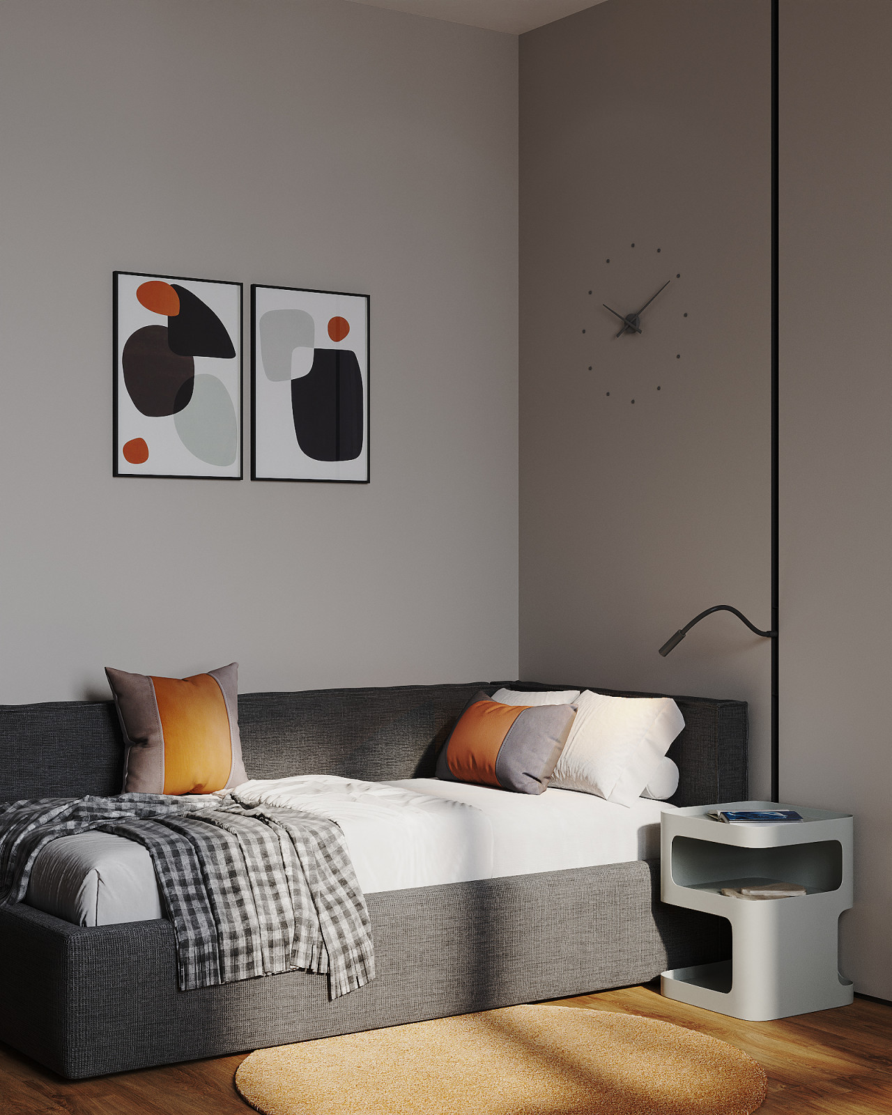 Минималистичная квартира в темных тонах.