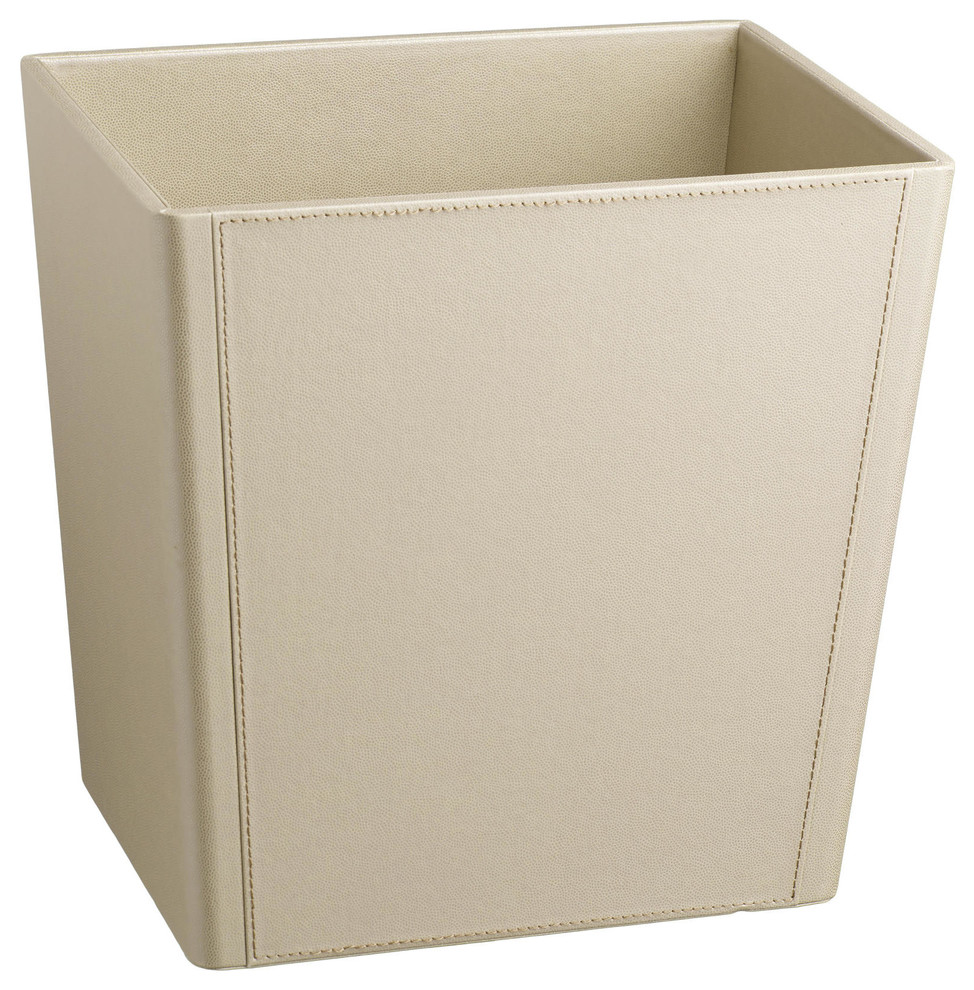 Kraftware Zapa Beige Rectangular Wastebasket Modern Wastebaskets