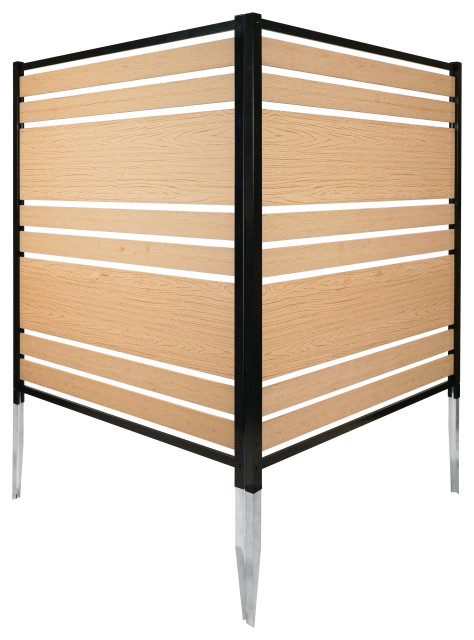 4 ft H x 3.3 ft W Vienna WoodTek Vinyl Cedar Color Privacy Screen Kit ...