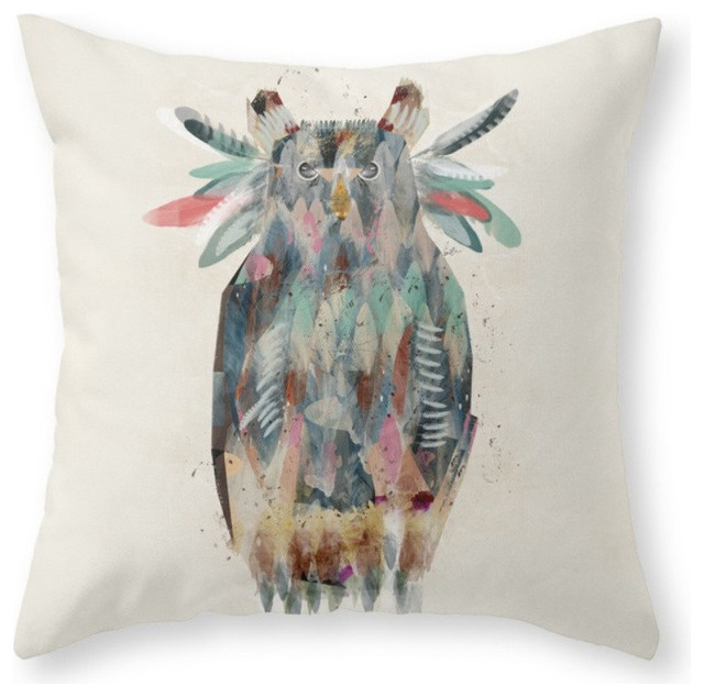 Society6 The Native Owl Throw Pillow Contemporary Decorative