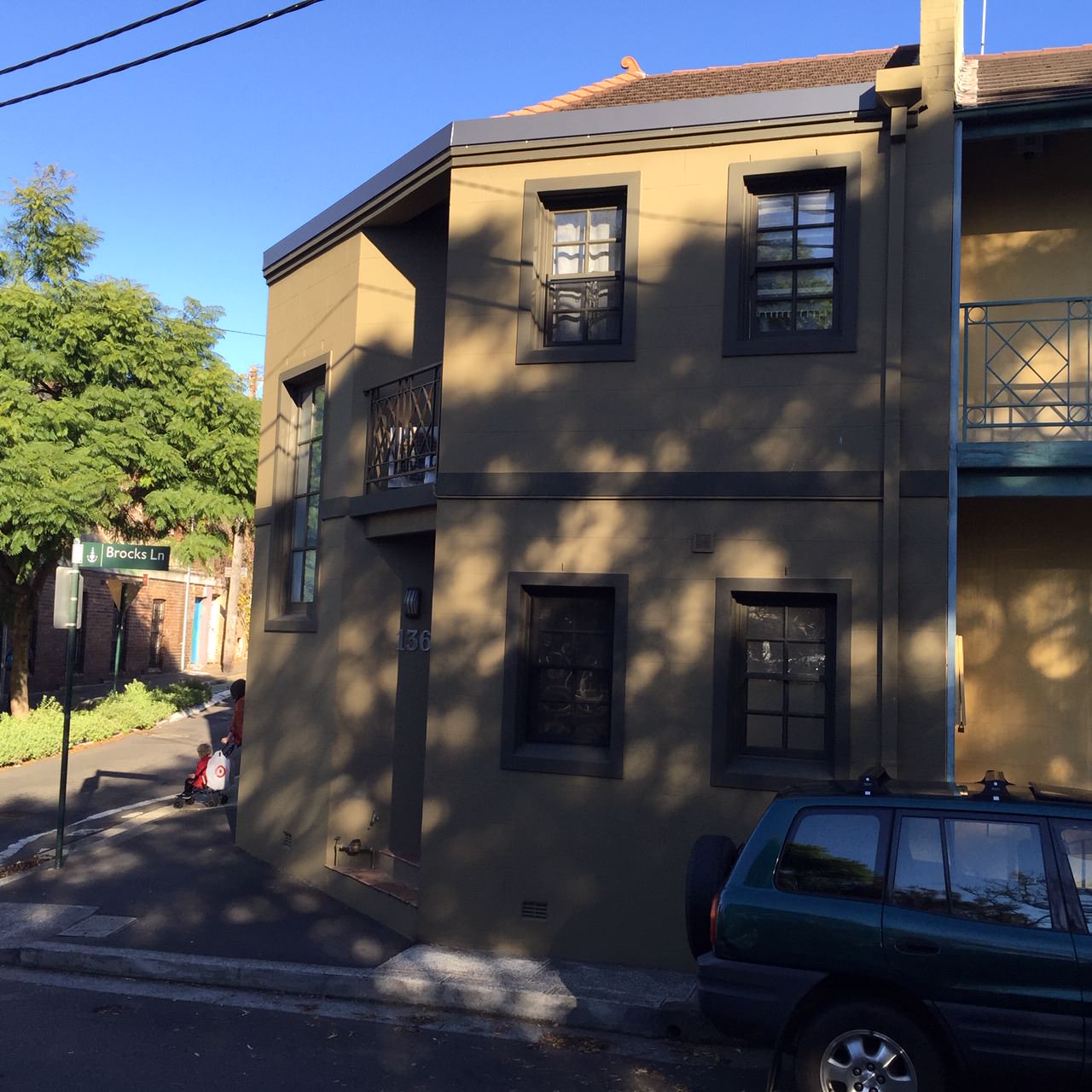 Corner terrace exterior painting, Newtown