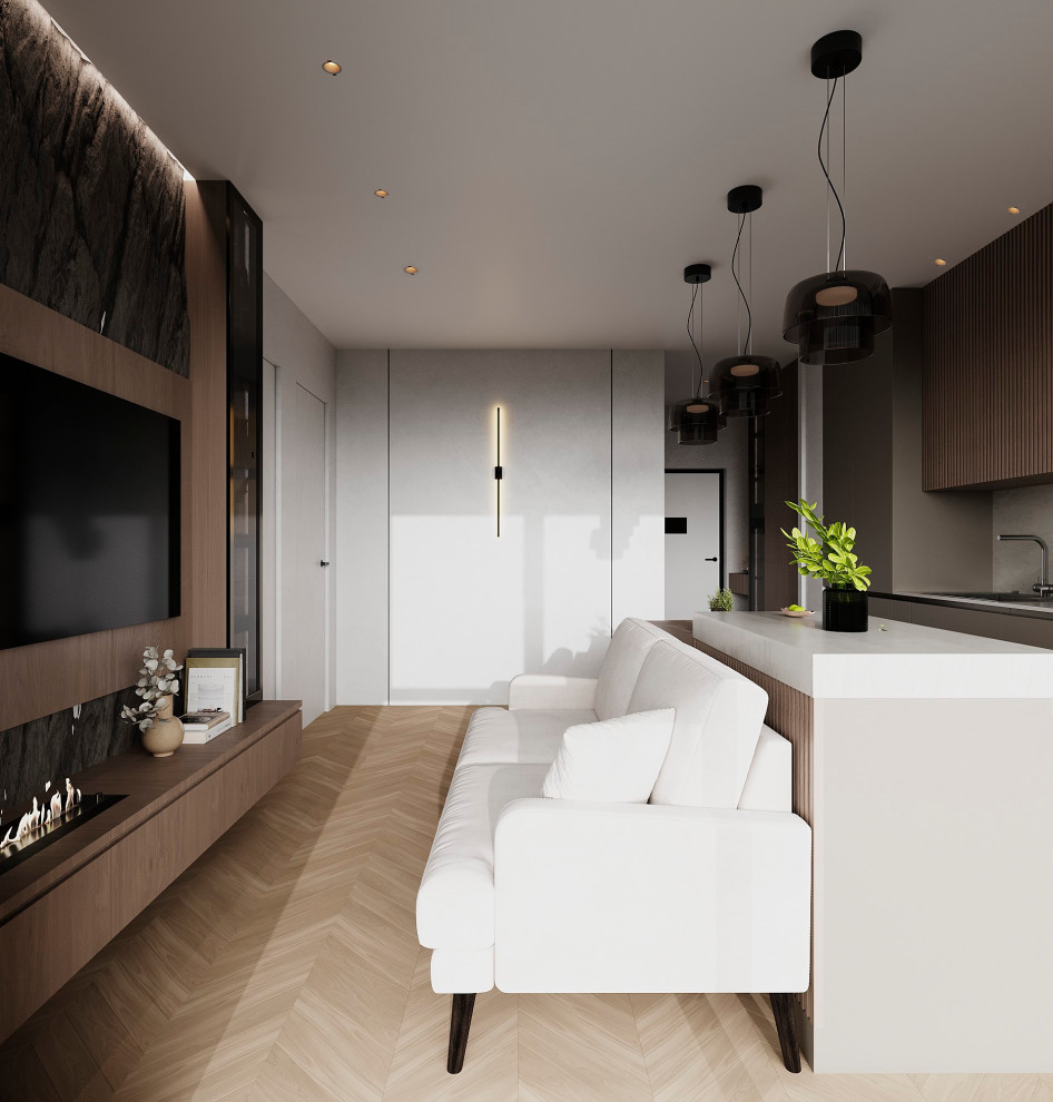 Кухня гостиная в современном стиле