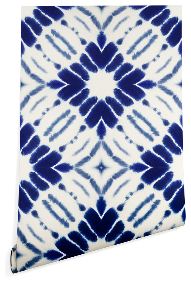 Deny Designs Jacqueline Maldonado Water Shibori Blue Wallpaper, Blue, 2'x10'