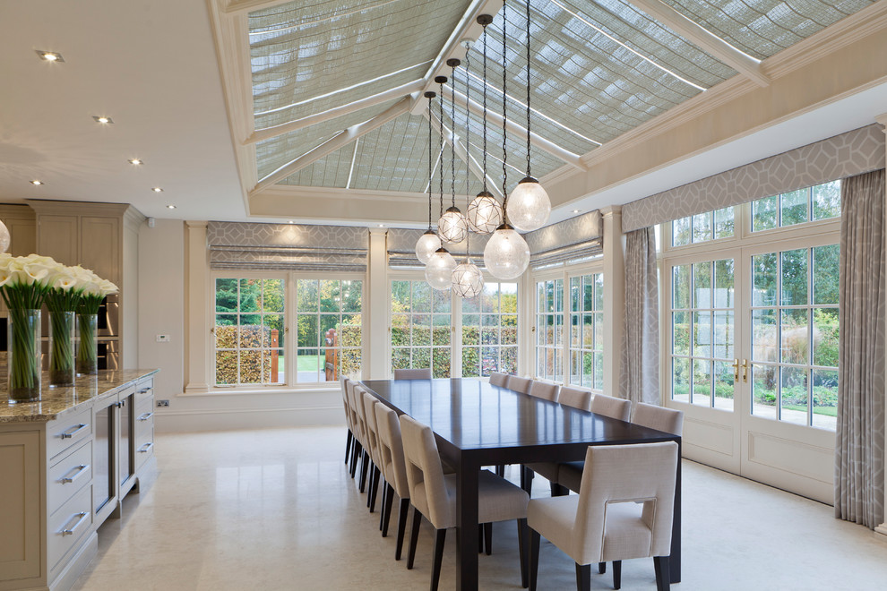 Inspiration for an expansive transitional dining room in West Midlands with ceramic floors.