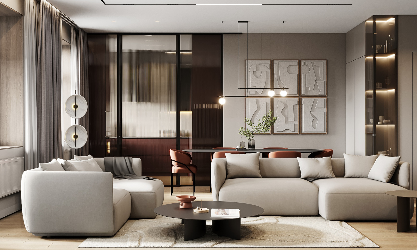 Просторная гостиная