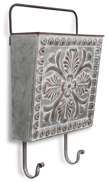 Hanging Storage Pocket Floral Front Pattern Dual Bottom Hooks Top Handle Bar Wall Organizers By Cheungs