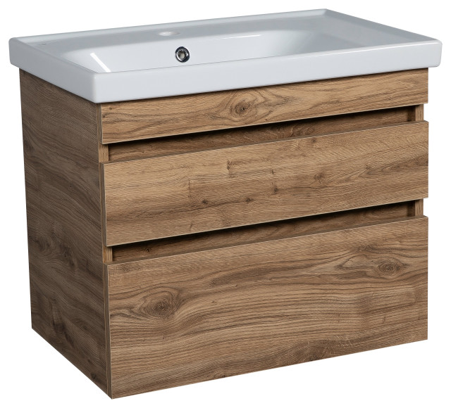 Bathroom Vanity Niagara Teak Wood No Mirror, 32"no mirror Contemporary Bathroom Vanities