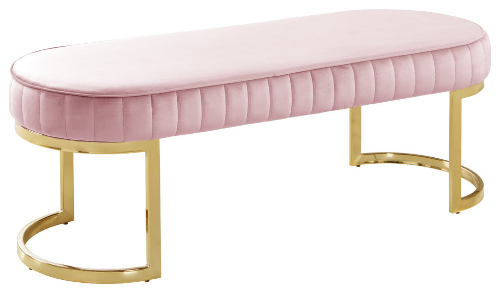 upholstered bench pink