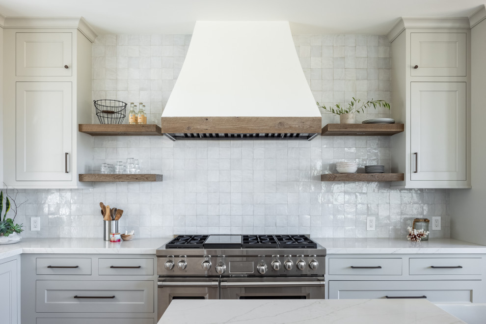 Design ideas for a medium sized mediterranean l-shaped kitchen in Orange County.