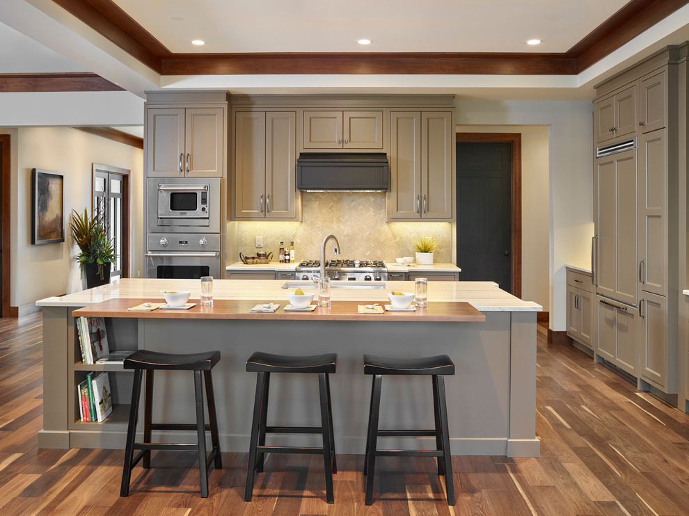 Transitional kitchen photo in Edmonton