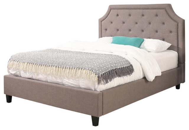Abbyson Living King//California King Size Bonded Leather Upholstered Headboard with Brass Nailhead Trim Brown