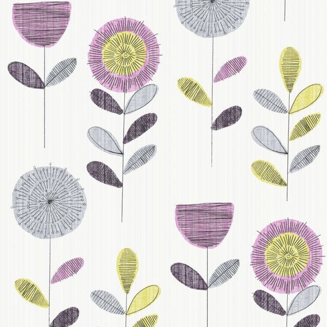 Floral Sketch Wallpaper - Contemporary - Wallpaper - by Graham & Brown