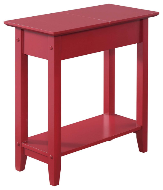 American Heritage Flip Top End Table With Shelf Contemporary Side