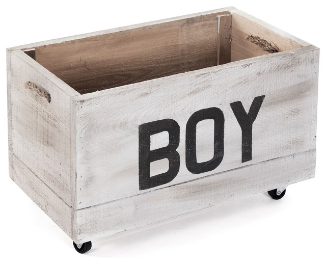 Boy Painted Storage Box On Casters Antique White Reviews Houzz Boy Painted Storage Box On Casters Antique White Nursery Decor