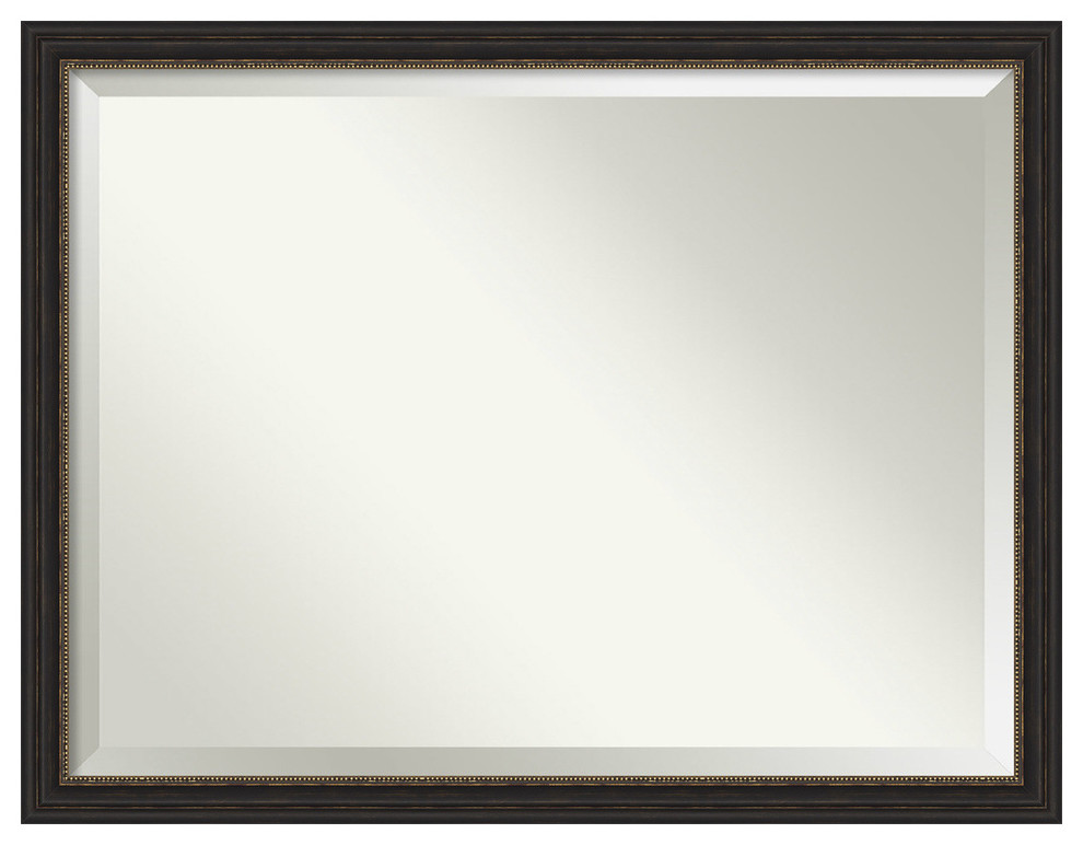 Accent Bronze Narrow Beveled Bathroom Wall Mirror - 43.5 x 33.5 in.