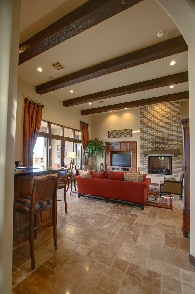 Design ideas for a mediterranean living room in Phoenix.