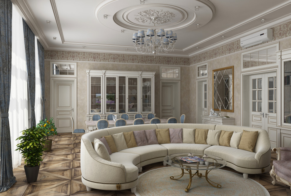 ГОСТИНАЯ-СТОЛОВАЯ В ЗАГОРОДНОМ ДОМЕ