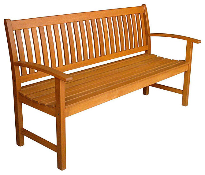 Balau Outdoor 3 Seater Park Bench Contemporary Outdoor Benches