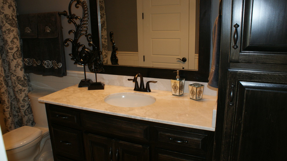 Marble Travertine Countertops Traditional Bathroom Miami