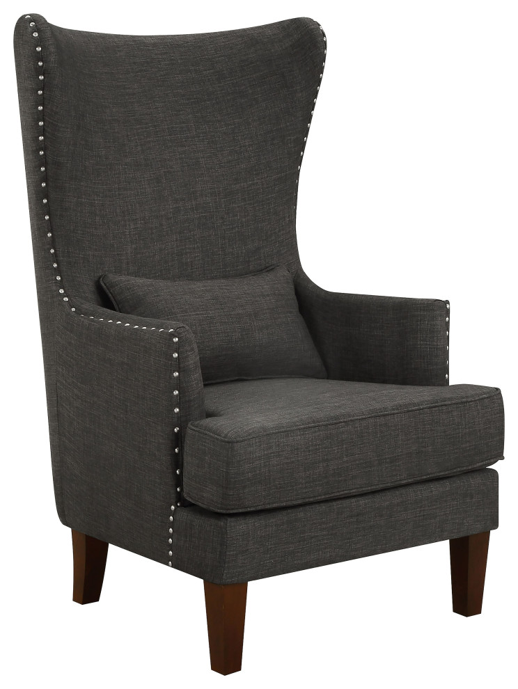Kori Wingback Accent Chair with Nailhead Trim Transitional