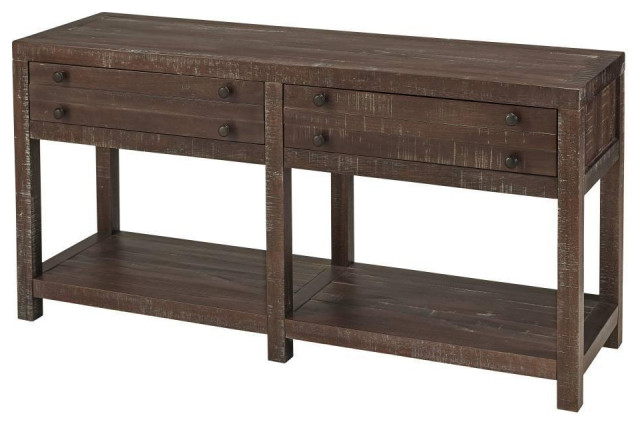 Crafters and Weavers Emery Rustic 2 Drawer Console Table