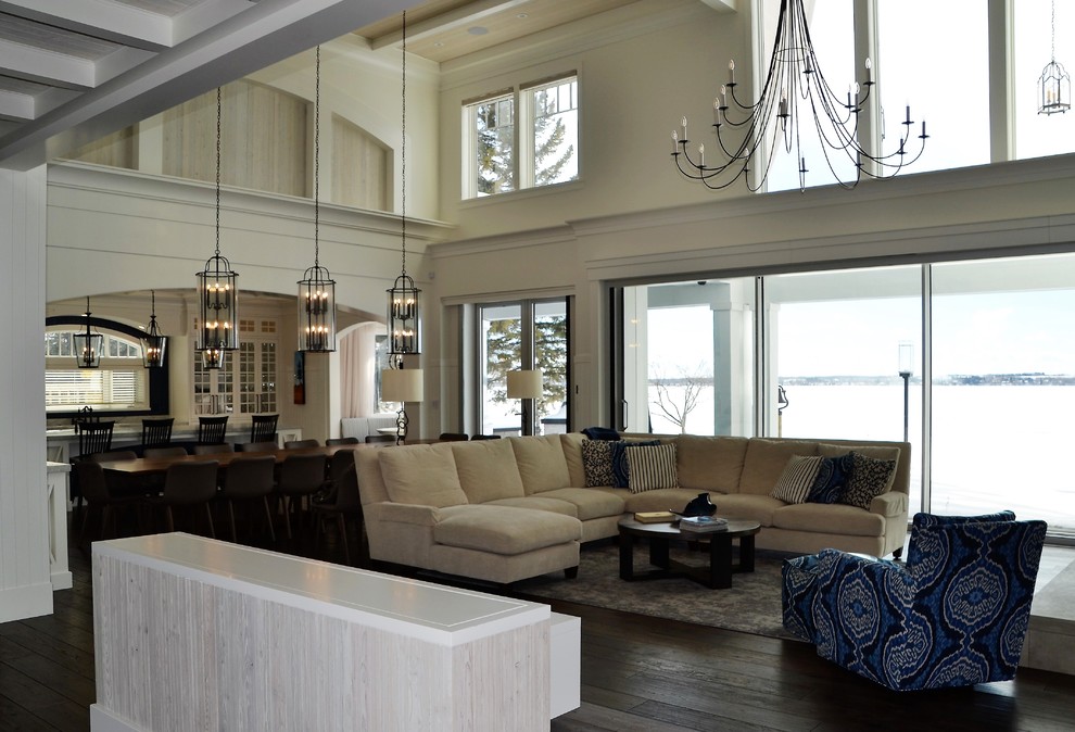 Beach style home design photo in Calgary