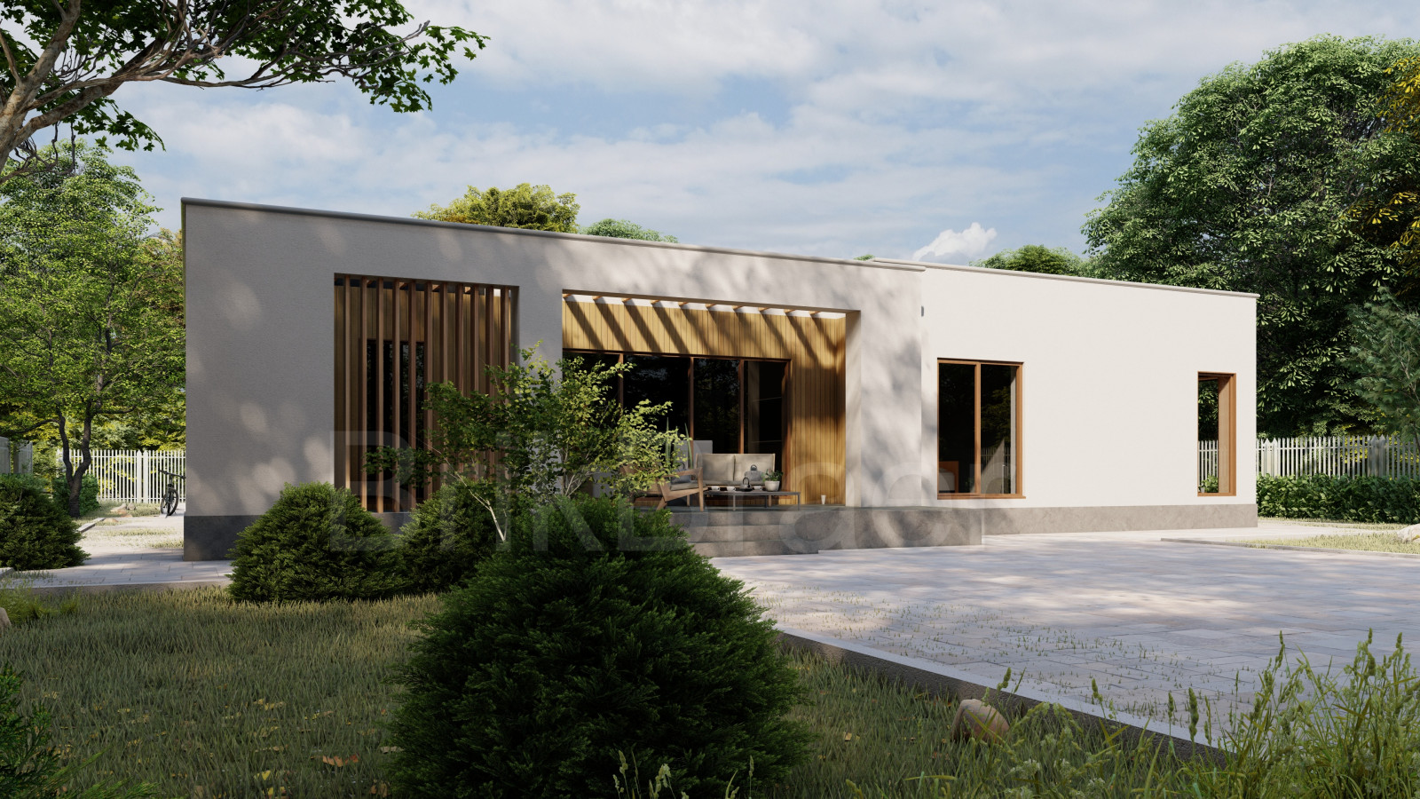 Проект дома №147 с плоской кровлей площадью 220 м2