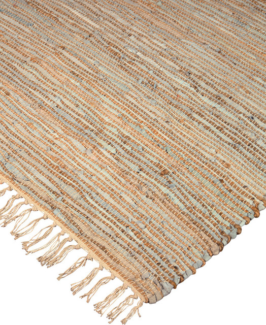 Brilliance Jute Leather Rug, Hand Woven , Reversible Area Rugs by