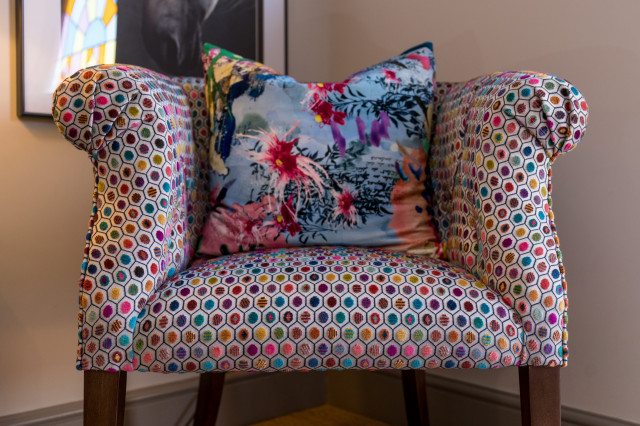 Multi Coloured Armchair contemporary-hall
