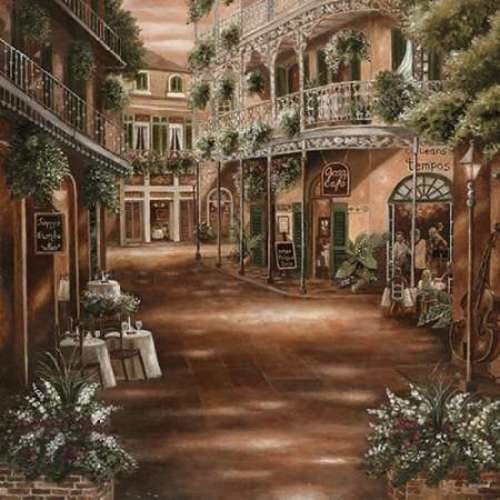 36/"x24/" FRENCH QUARTER COURTYARD II by BETSY BROWN BUILDING VINES TREES CANVAS