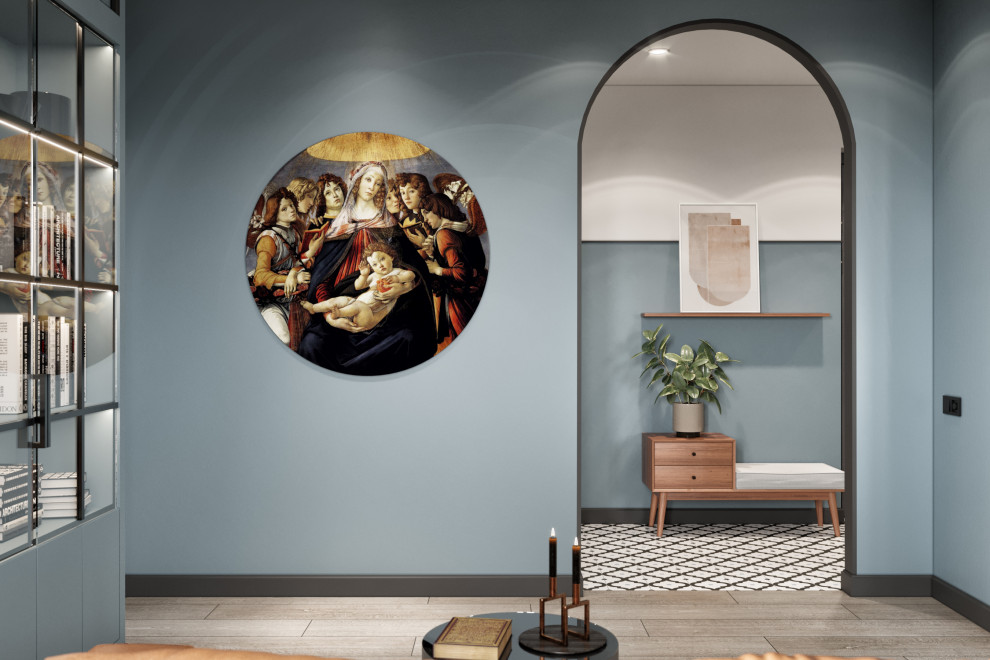 Дизайн квартиры в современном стиле. Цветные акценты и библиотека в 90 м. кв.