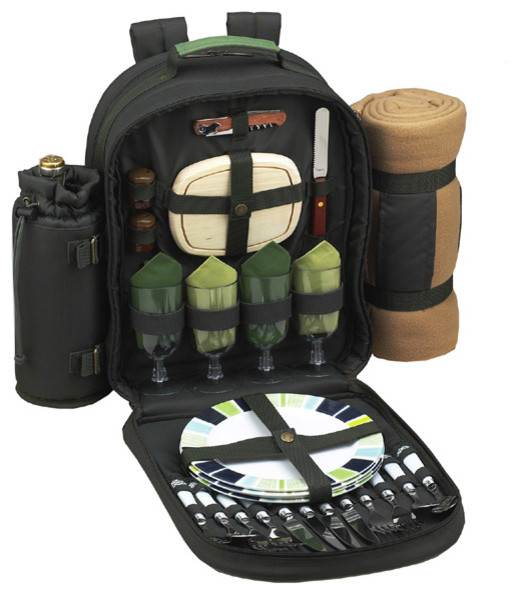 Eco Picnic Backpack Cooler With Blanket, Serves 4