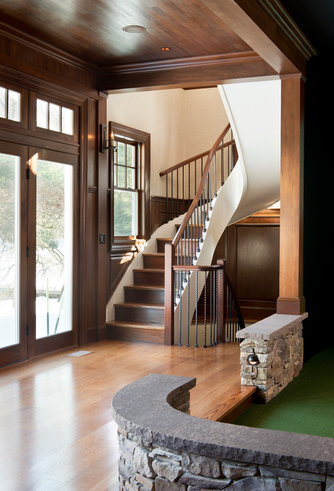 This is an example of a traditional staircase in Boston.