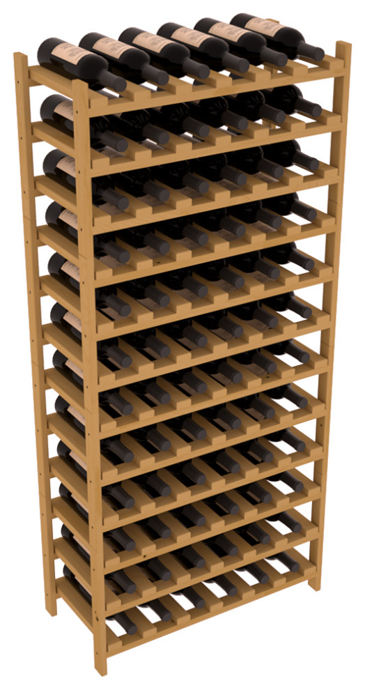 72-Bottle Stackable Wine Rack, Ponderosa Pine, Oak