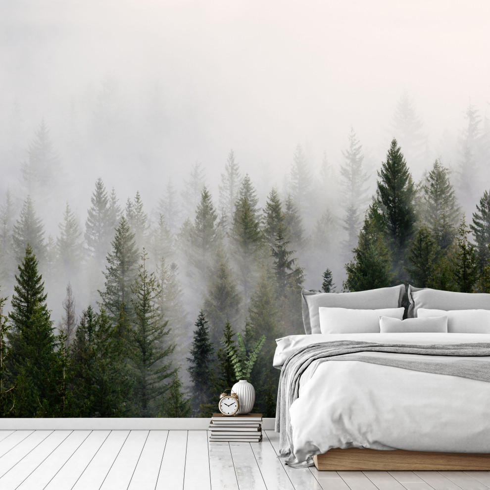 'Misty Forest Landscape' wallpaper Bedroom Other by Wallpapered
