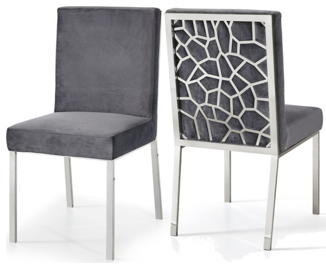 Opal Velvet Dining Chairs, Set of 2 - Contemporary - Dining Chairs - by  Meridian Furniture | Houzz